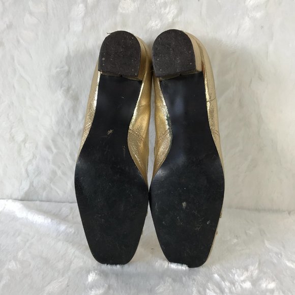Vintage 1960s California Cobblers Gorgeous Gold  Shoes Size 6.5 N With Box USA - Picture 4 of 10